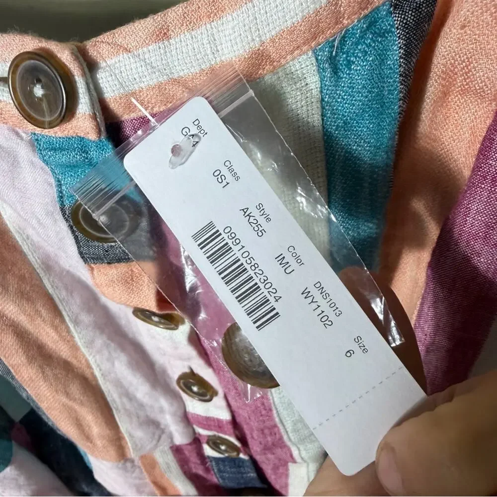 NEW J.Crew Striped Linen Midi Dress Size 6 - Picture 10 of 10